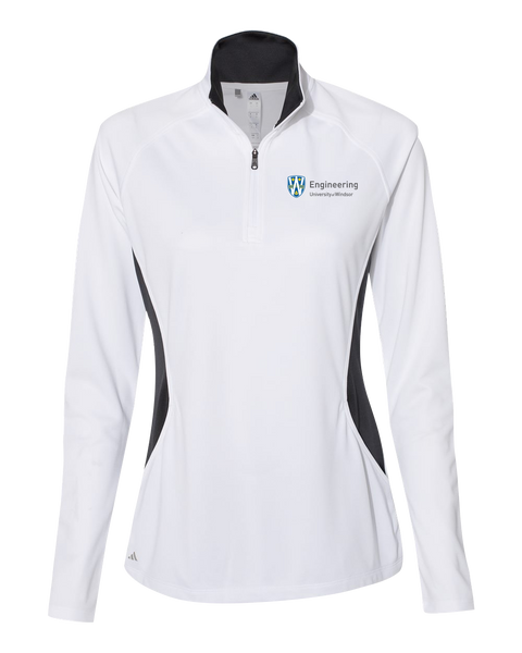 U of W Engineering Ladies' Lightweight Adidas Quarter-Zip Pullover with Embroidered Logo