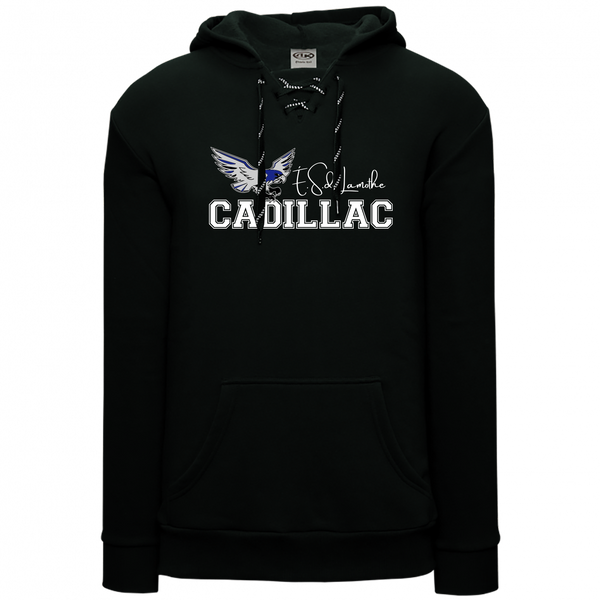 Lamothe-Cadillac Adult Lace Hoodie with Printed Logo
