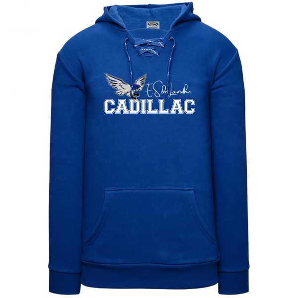 Lamothe-Cadillac Adult Lace Hoodie with Printed Logo