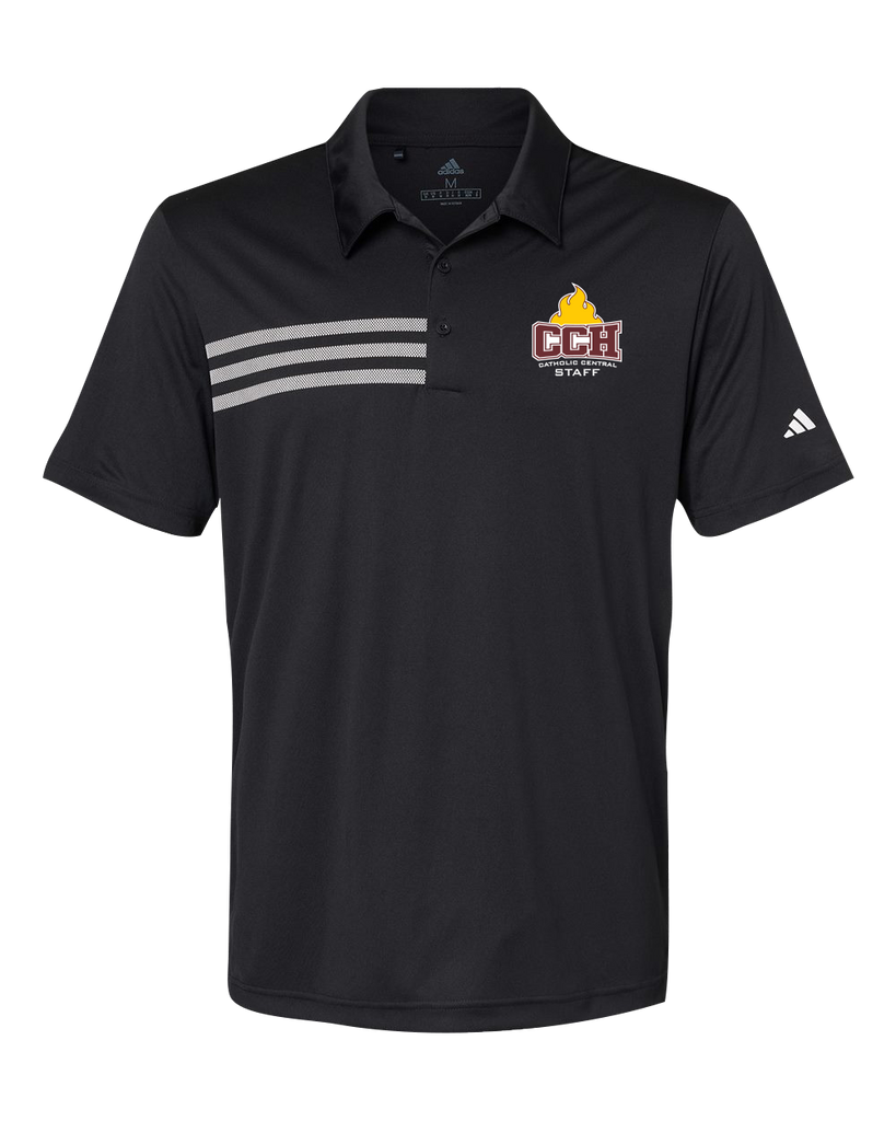 Catholic Central Mens' Adidas® 3-Stripes Chest Polo with Embroidered Logo
