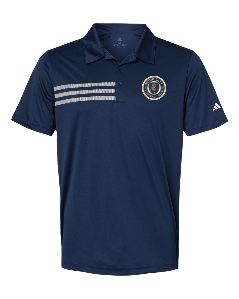 Rose City Football Club Mens' Adidas® 3-Stripes Chest Polo with Printed Logo