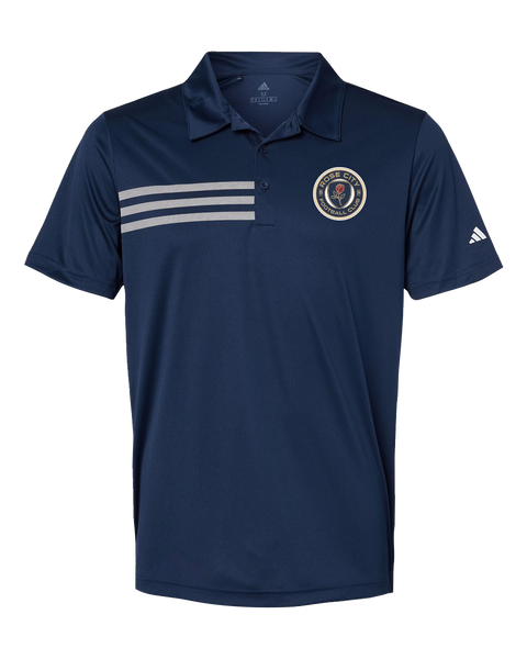 Rose City Football Club Mens' Adidas® 3-Stripes Chest Polo with Printed Logo