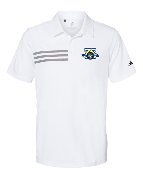 Caboto Soccer Club 75th Anniversary Mens' Adidas® 3-Stripes Chest Polo with Printed Logo