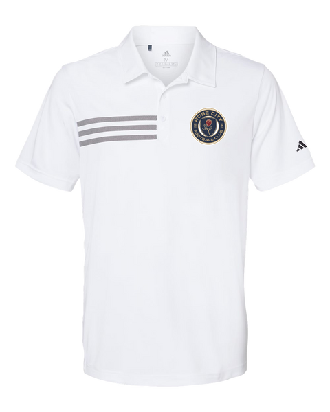 Rose City Football Club Mens' Adidas® 3-Stripes Chest Polo with Printed Logo
