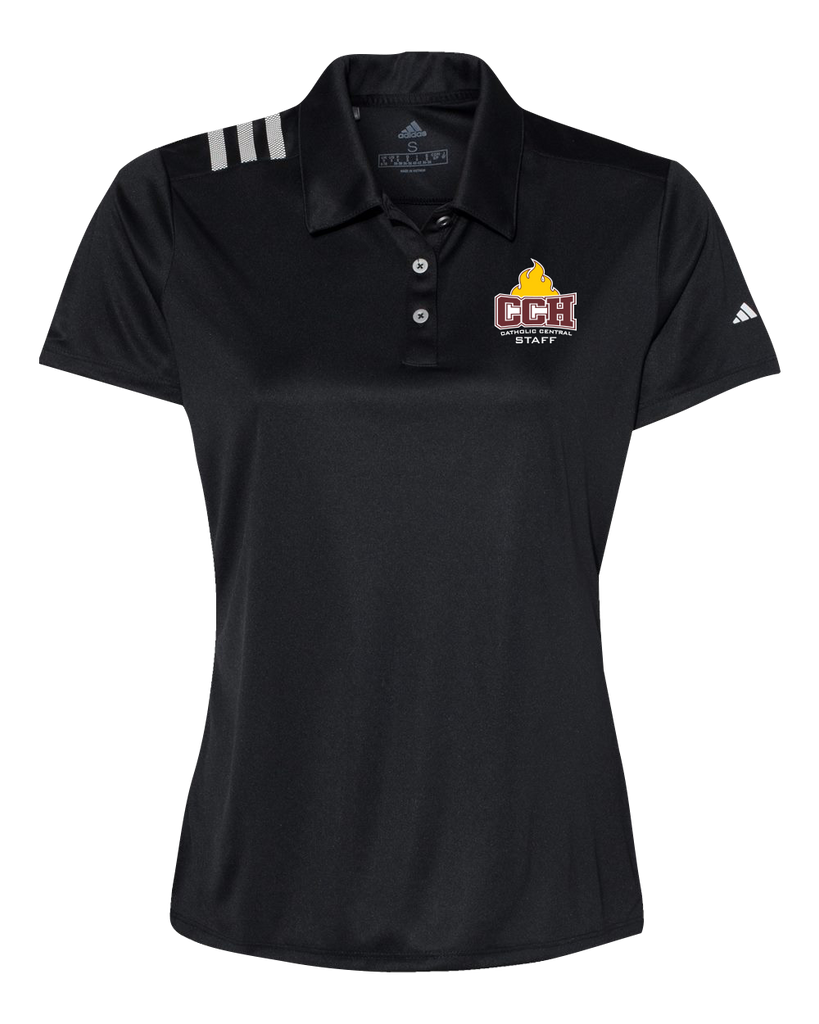 Catholic Central Ladies' Adidas® 3-Stripes Chest Polo with Embroidered Logo