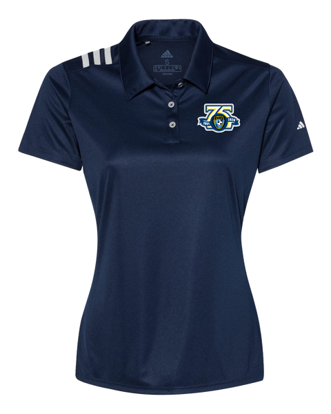 Caboto Soccer Club 75th Anniversary Ladies' Adidas® 3-Stripes Chest Polo with Printed Logo