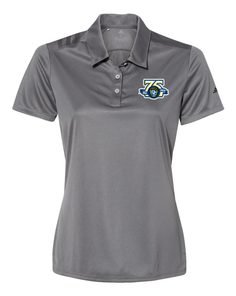 Caboto Soccer Club 75th Anniversary Ladies' Adidas® 3-Stripes Chest Polo with Printed Logo