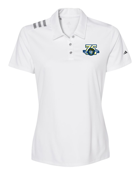 Caboto Soccer Club 75th Anniversary Ladies' Adidas® 3-Stripes Chest Polo with Printed Logo