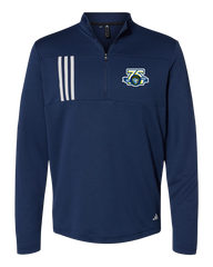 Caboto Soccer Club 75th Anniversary Mens' Adidas® 3-Stripes Double Knit Quarter-Zip Pullover with Printed Logo