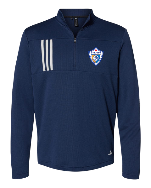 Ciociaro Soccer Crest Mens' Adidas® 3-Stripes Double Knit Quarter-Zip Pullover with Printed Logo