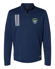 Caboto Soccer Club Mens' Adidas® 3-Stripes Double Knit Quarter-Zip Pullover with Printed Logo