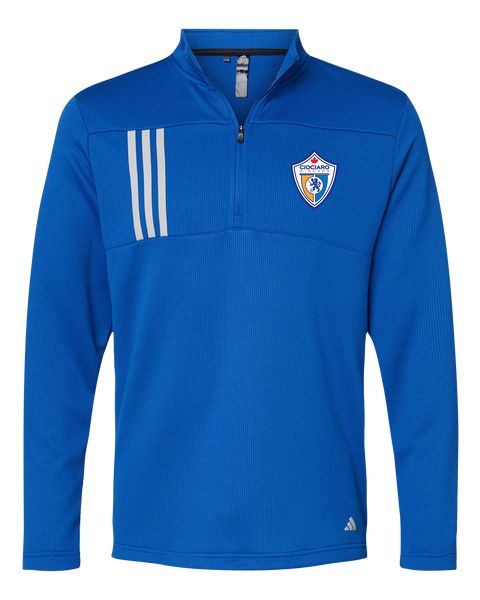 Ciociaro Soccer Crest Mens' Adidas® 3-Stripes Double Knit Quarter-Zip Pullover with Printed Logo