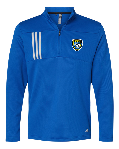 Caboto Soccer Club Mens' Adidas® 3-Stripes Double Knit Quarter-Zip Pullover with Printed Logo
