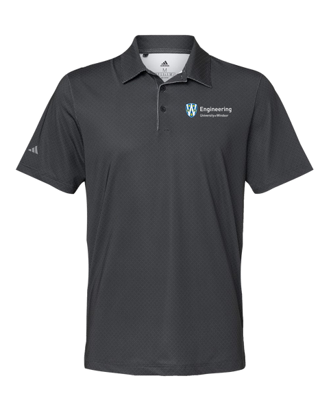 U of W Engineering Adidas Diamond Dot Print Polo with Embroidered Logo