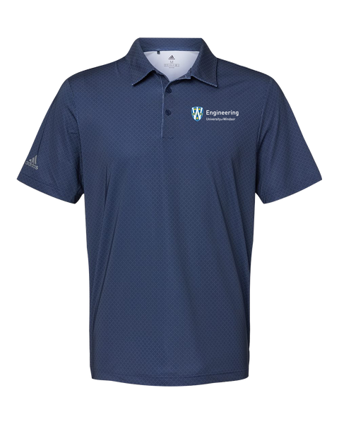 U of W Engineering Adidas Diamond Dot Print Polo with Embroidered Logo