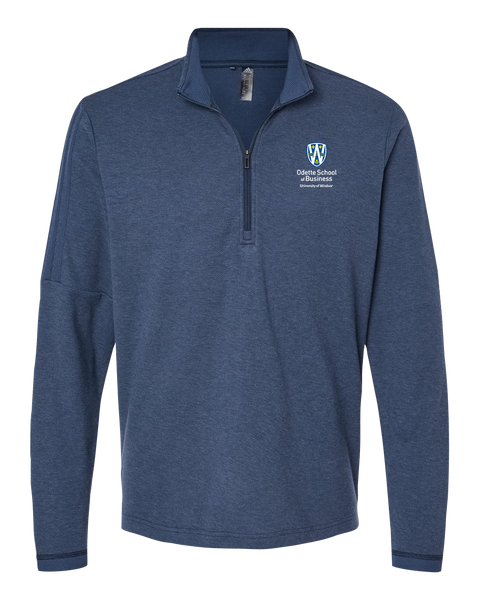 Odette Adult Adidas® 3-Stripes Quarter-Zip Sweater with Embroidered Logo