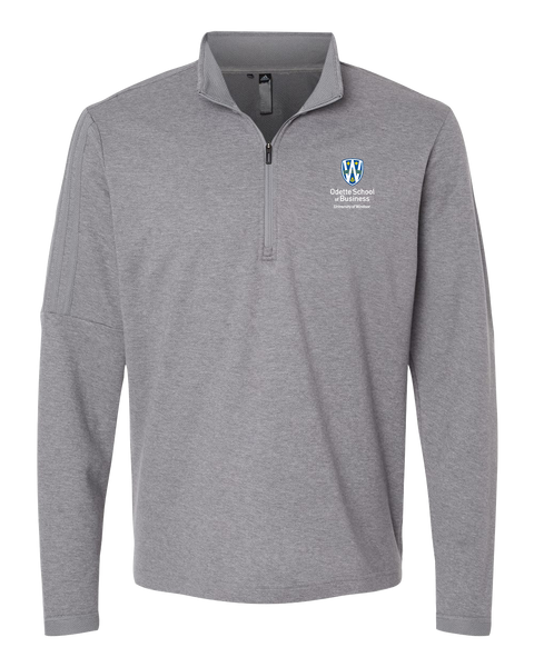 Odette Adult Adidas® 3-Stripes Quarter-Zip Sweater with Embroidered Logo