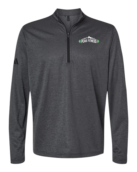 Peak Fitness Mens Space Dyed Quarter-Zip Pullover with Embroidered Logo