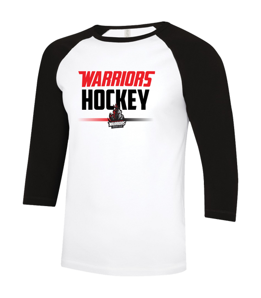 Warrior Hockey Youth Two Toned Baseball T-Shirt with Printed Logo