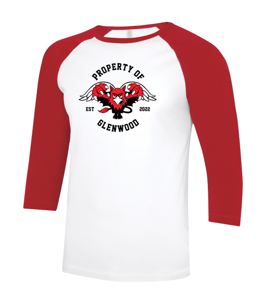 Glenwood Adult Two Toned Baseball T-Shirt with Printed Logo