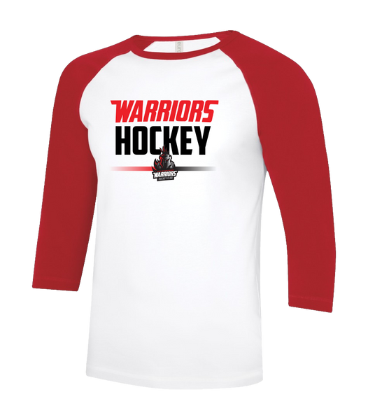 Warrior Hockey Adult Two Toned Baseball T-Shirt with Printed Logo