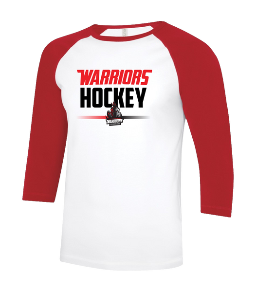 Warrior Hockey Youth Two Toned Baseball T-Shirt with Printed Logo