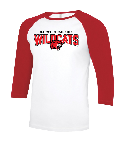 Harwich Raleigh Adult Two Toned Baseball T-Shirt with Printed Logo