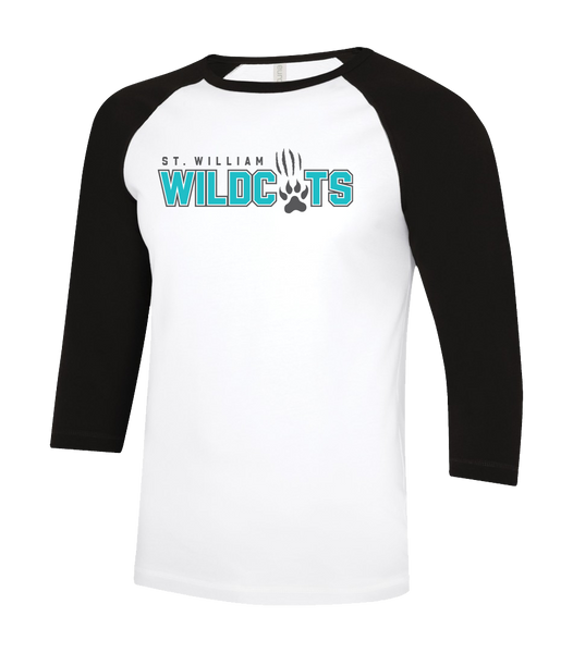 St. William Youth Two Toned Baseball T-Shirt with Printed Logo