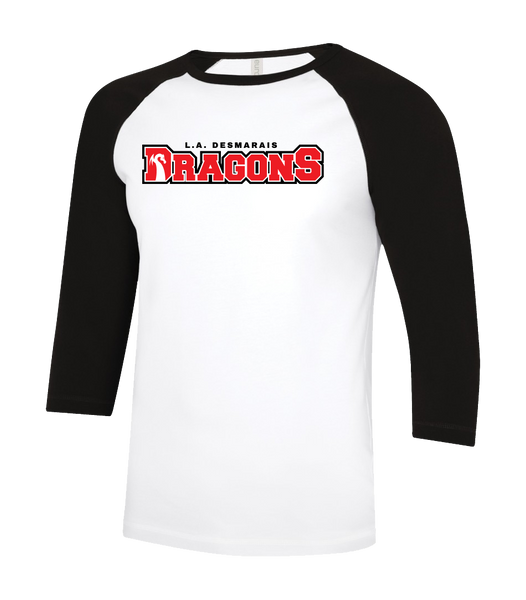 LAD Dragons Youth Two Toned Baseball T-Shirt with Printed Logo