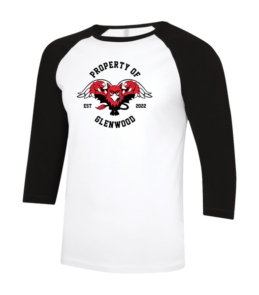 Glenwood Youth Two Toned Baseball T-Shirt with Printed Logo