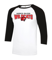 Harwich Raleigh Adult Two Toned Baseball T-Shirt with Printed Logo