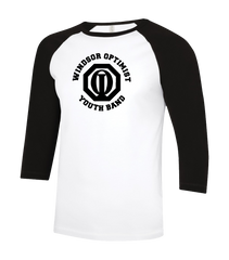 Windsor Optimist Band Adult Two Toned Baseball T-Shirt with Printed Logo