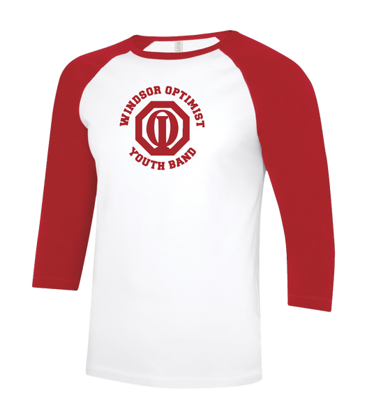 Windsor Optimist Band Adult Two Toned Baseball T-Shirt with Printed Logo