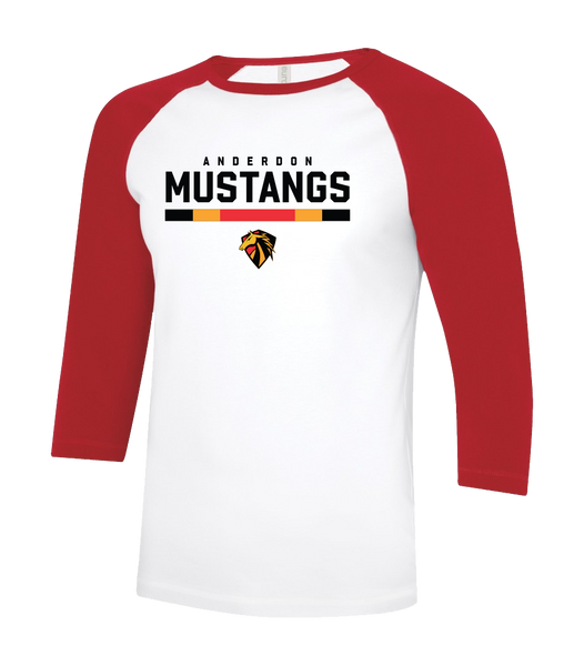Anderdon Adult Two Toned Baseball T-Shirt with Printed Logo