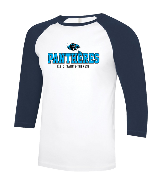 Pantheres Youth Two Toned Baseball T-Shirt with Printed Logo