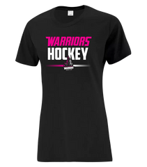 Warrior Hockey Ladies Pink Cotton T-Shirt with Printed Logo