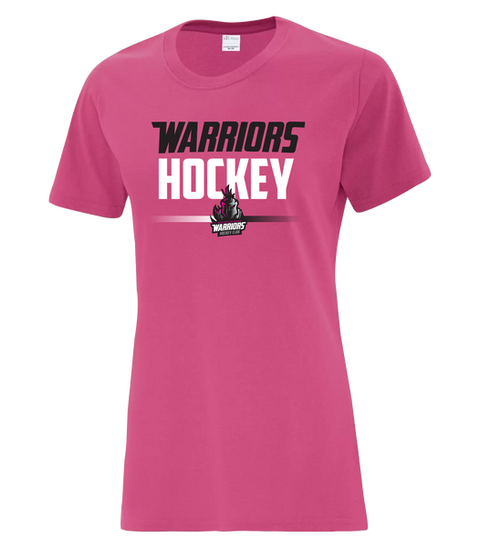 Warrior Hockey Ladies Pink Cotton T-Shirt with Printed Logo