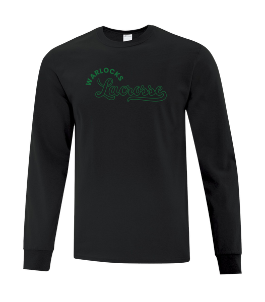 Warlocks Lacrosse Script Adult Cotton Long Sleeve