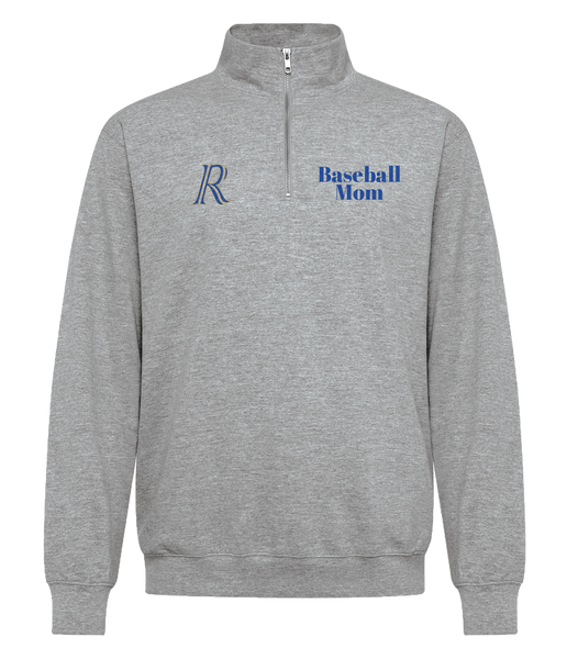 "Baseball Mom" Adult Everyday Fleece 1/4 ZIP Sweatshirt with Printed Logo