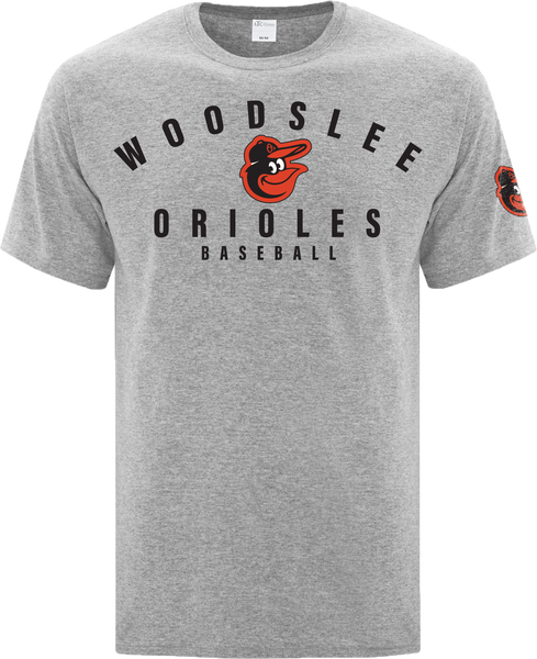 Orioles Adult Cotton T-Shirt with Printed Logo with Sleeve Logo
