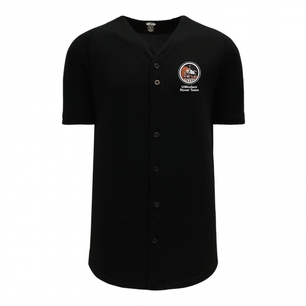 UWindsor Rover Team Unisex Full Button Baseball Jersey with Printed Left Chest Logo