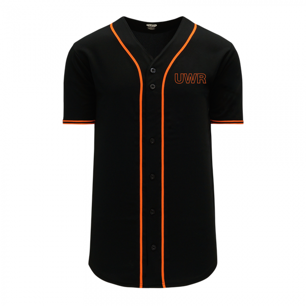 UWR Team Unisex Full Button Baseball Jersey with Printed Left Chest Logo