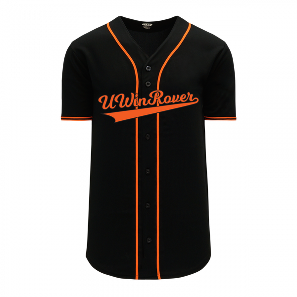 UWinRover Team Unisex Full Button Baseball Jersey with Printed Logo