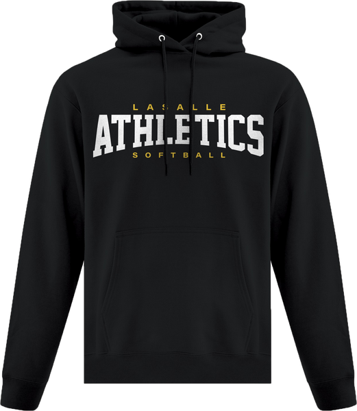 'Athletics' Adult Cotton Pull Over Hooded Sweatshirt with Printed Logos
