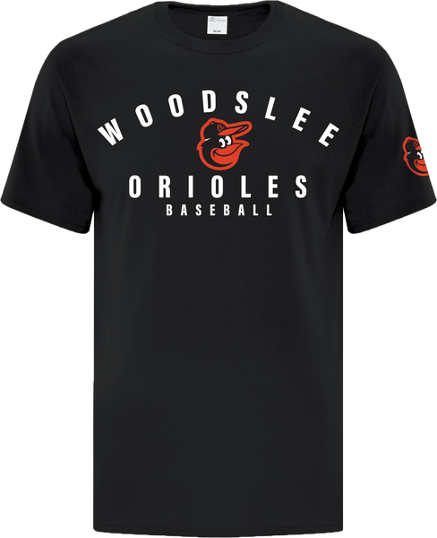 Orioles Adult Cotton T-Shirt with Printed Logo with Sleeve Logo
