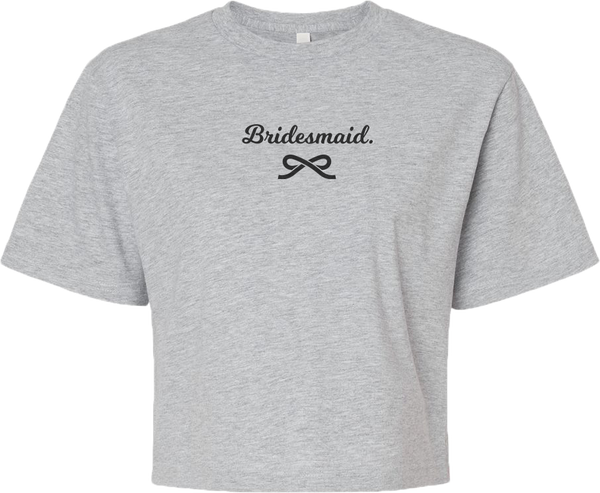 "Bridesmaid" script Ladies Lightweight Fine Jersey Boxy Tee with Printed Logo