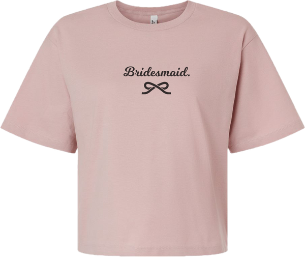 "Bridesmaid" script Ladies Lightweight Fine Jersey Boxy Tee with Printed Logo