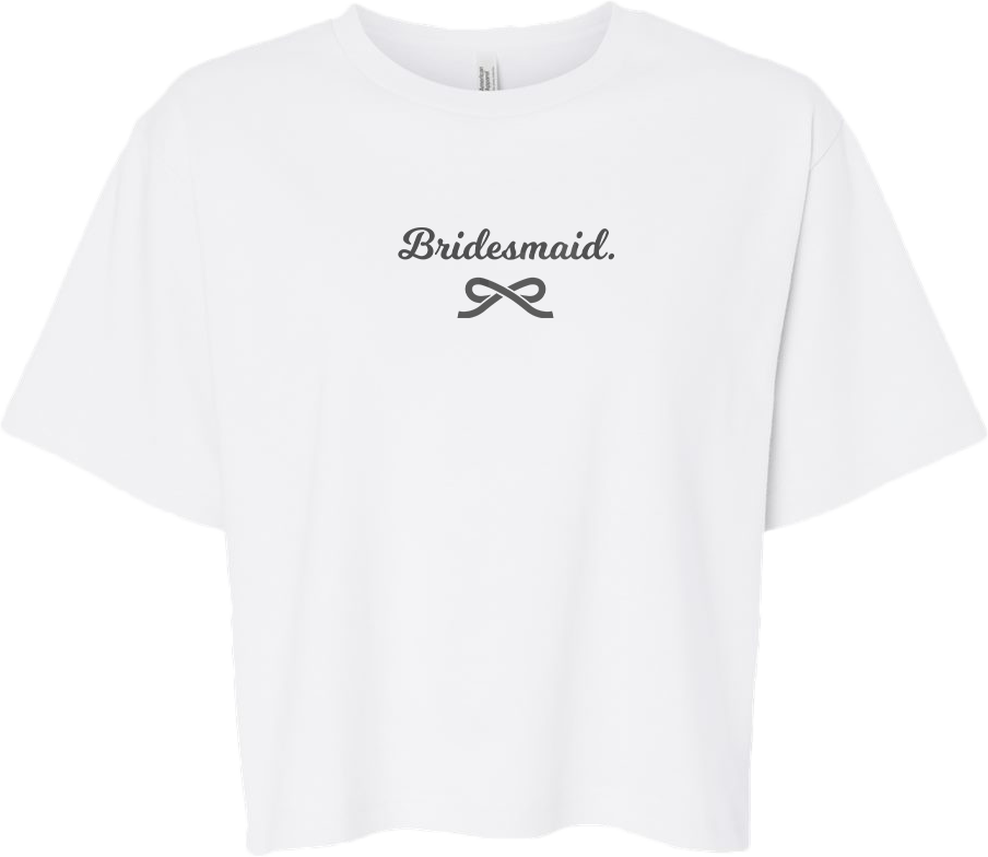 "Bridesmaid" script Ladies Lightweight Fine Jersey Boxy Tee with Printed Logo