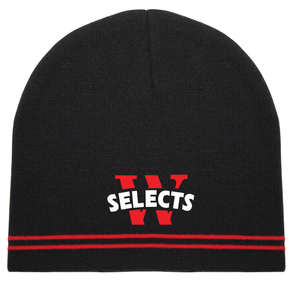 Windsor Selects Double Stripe Knit Beanie with Embroidered Logo