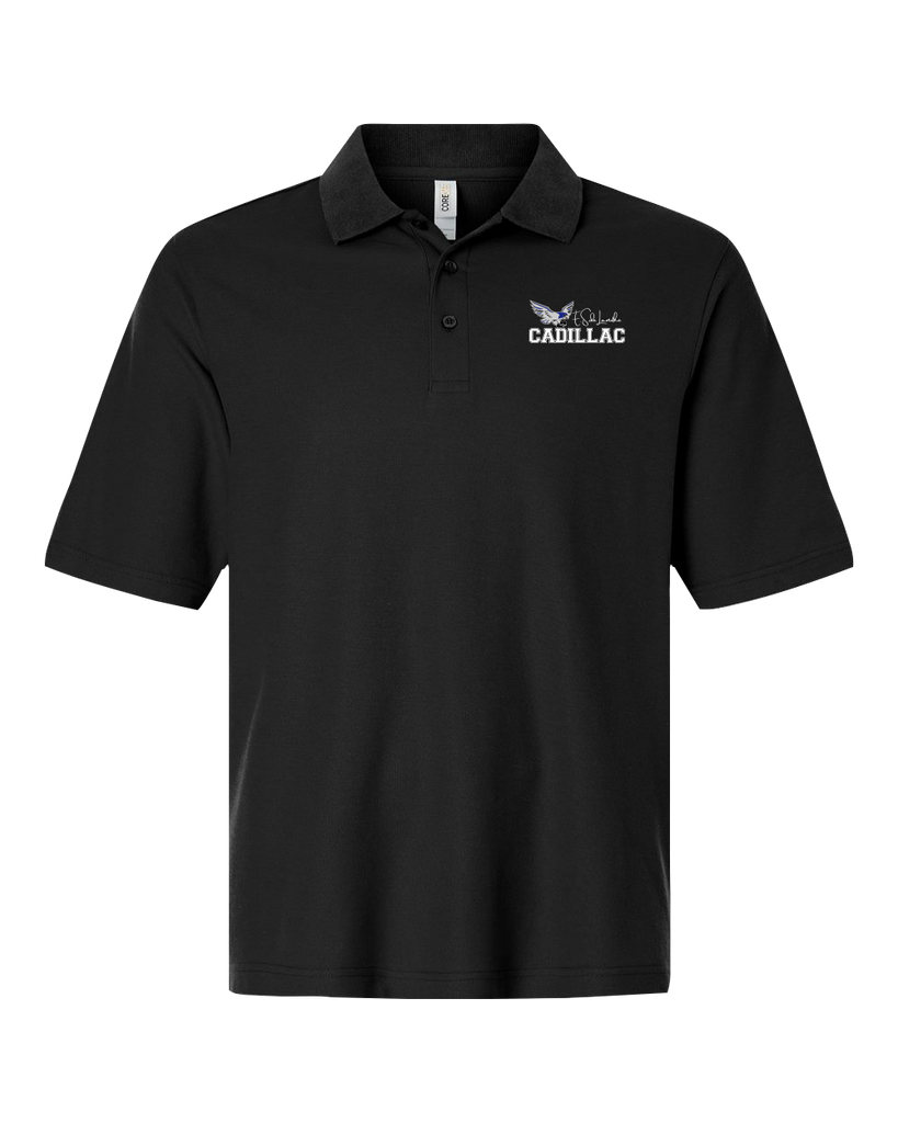 Lamothe-Cadillac Adult Performance Pique Polo with Embroidered Logo